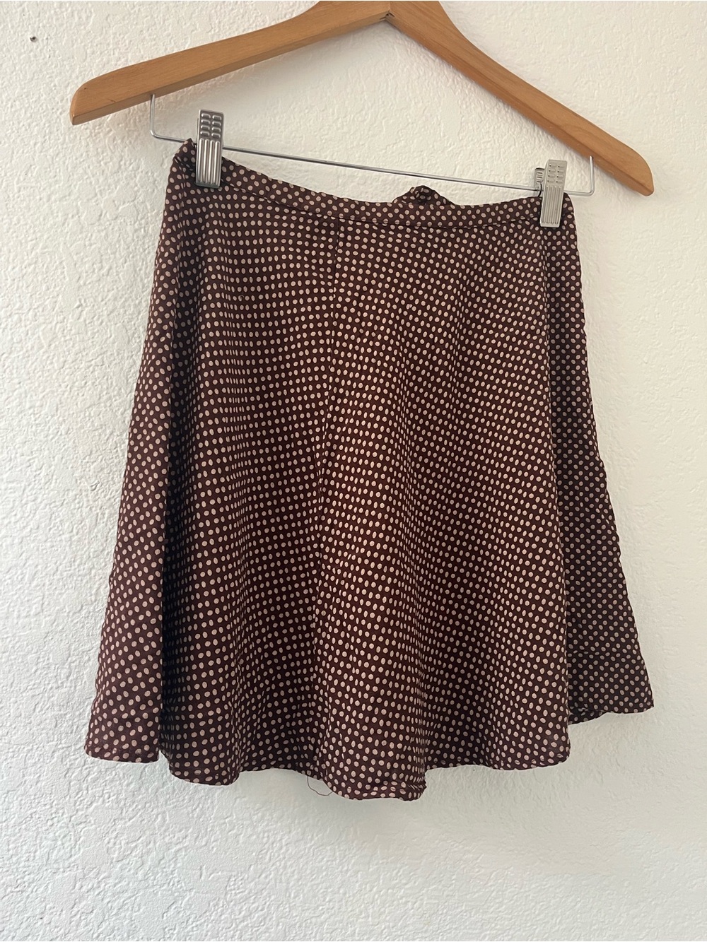 Brown Polka Dot A-Line Skirt - Classic Women's Skirt